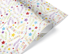 Упаковочная бумага, С Днем Рождения (леттеринг), 0,7*1 м, 5 листов