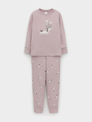 пижама  для девочки  К 1541/розово-сиреневый,маленькие таксы