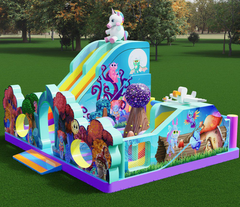 Надувной батут с горкой «Волшебный лес»