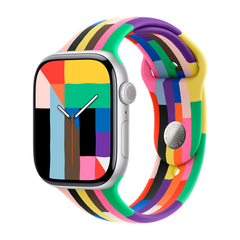 Умные часы Apple Watch Series 11 GPS, 46mm, Silver Aluminium Case with Pride Edition Sport Band, S/M