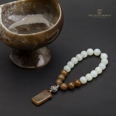 Чётки с буддийским Хотэем "Изобилие". Нефрит.