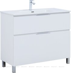Aquanet 344135 Тумба Алвита new 100 напольная 2 ящ. цв. белый матовый (344135) фото