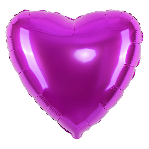Шар сердце, пурпурный, 45 см