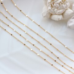 Цепочка с монетками, тонкая, 1,8*1,1 мм, позолота, 65см , А011-1 (65см)