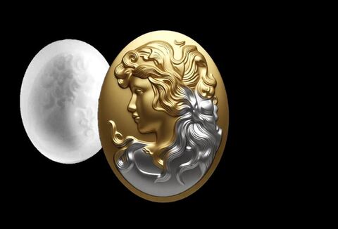 Силиконовый молд Камея Девушка № 21