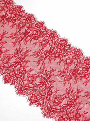 Кружево шантильи красное неэластичное ширина 22 см купон 2.9 м С БРАКОМ