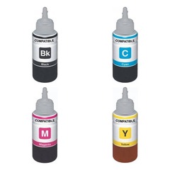 Чернила для HP Smart Tank 5105, 5106, 5107, 5108, 5109, 5115, 6005, 6006, 90 + 3 x 70 мл, совместимые AquaMarine GT51, GT52, комплект 4 цвета