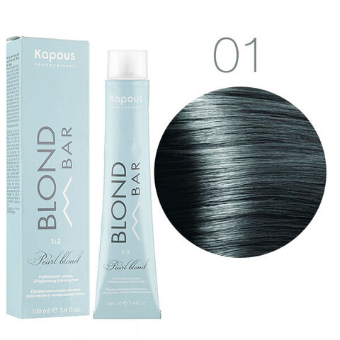 Kapous Blond Bar BB 01 (Корректор пепельный) - Крем-краска для волос с экстрактом жемчуга