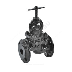 Клапан запорный чугун 15кч16п1 Ду 40 Ру25 Тмакс=225 оС фл Луидор