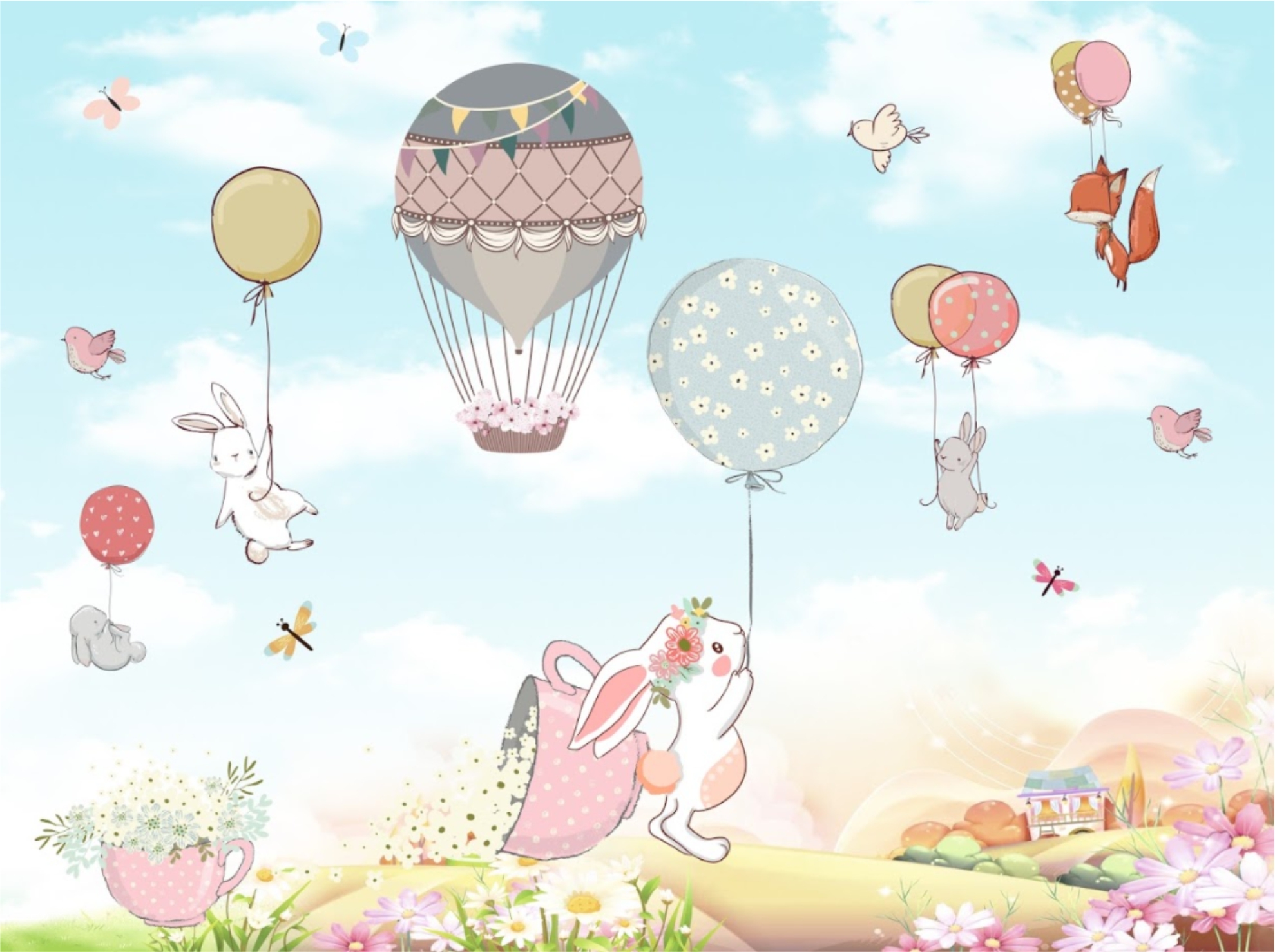 Обои Детские С Воздушными Шарами фото 4