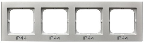 Рамка на 4 поста для выключатель IP-44. Цвет Серебро матовое. Ospel. Sonata. RH-4R/38