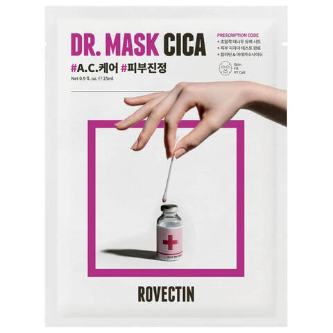 Тканевая маска с центеллой азиатской и каламином Rovectin Skin Essentials Dr. Mask Cica