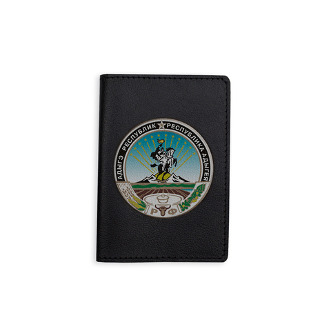 Обложка на паспорт "Герб Адыгеи", черная