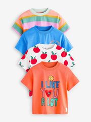 Футболка для девочки Next E65-362, 4 шт., Синий, Белый, Оранжевый