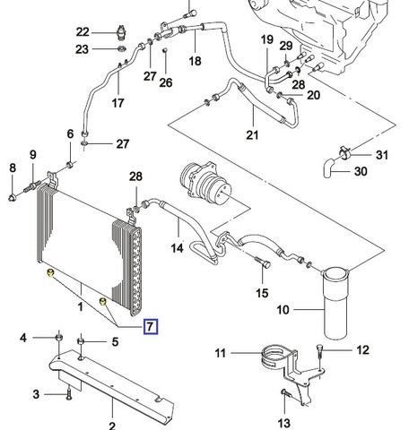 ВТУЛКА РАДИАТОРА КОНДИЦИОНЕРА НИЖНЯЯ NEXIA, ESP GM