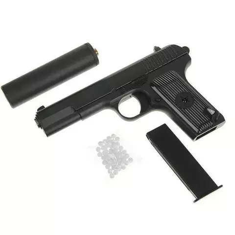 Пистолет пружинный ТТ с глушителем (Galaxy G33)