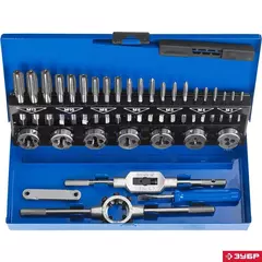 ЗУБР 32 предмета, сталь Р6М5, набор метчиков и плашек, Профессионал (28110-H32)