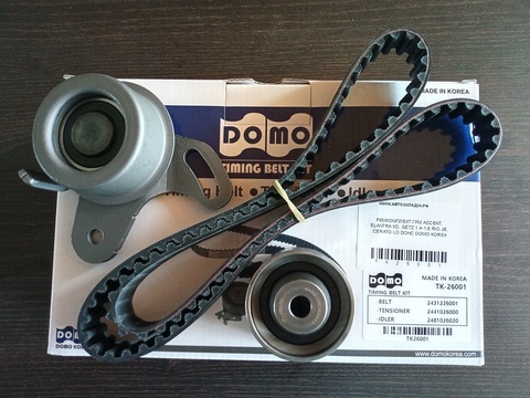 РЕМКОМПЛЕКТ ГРМ ACCENT, ELANTRA XD, GETZ 1,4-1,6 RIO JB, CERATO LD DOHC DOMO KOREA
