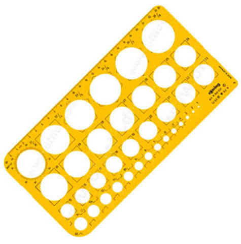 Шаблон чертежный Rotring пластик 255x129x1.6 mm желтый/прозрачный 1:1 (S0221691)