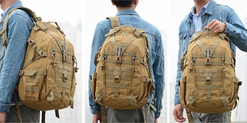 Картинка рюкзак тактический Skully Tactic RWZS20 хаки песок - 5