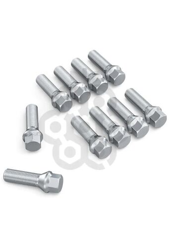 Болт колёсный М14x1.5 длина 55мм ключ 17мм конус цинк (20 шт) для Audi, Mercedes, Skoda, VW, Porsche, Seat, Jaecoo, Zeekr, Haval, Geely Monjaro, Voyah