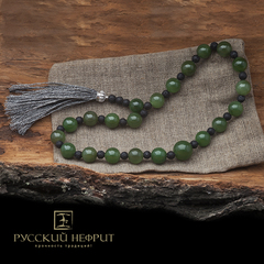 Чётки православные на 20 бусин из нефрита.