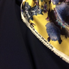 Ткань шерсть креп темно-синий цвет 3085