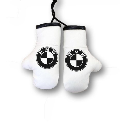 Перчатки боксерские комбинированные "BMW", белые с черным