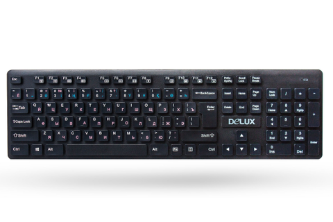Клавиатура Delux  DLK-150GB Ультратонкая, Беспроводная 2.4ГГц, Кол-во стандартных клавиш 104, 12 мультимедиа-клавиш (FN), Размер: 433*124*20,7 мм., Анг/Рус/Каз, - купить в компании MAKtorg
