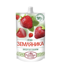 Земляника протертая с сахаром / 280 г / дой-пак / Сибирская ягода