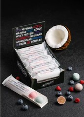 Конфеты протеиновые ассорти / Черника Малина Кокос / 350 г / шоу-бокс / 10 шт / ТМ Mytruefit