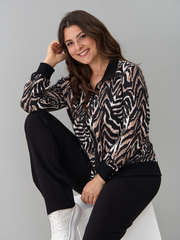 Костюм с брюками КБ-184/зебра-бежчерная