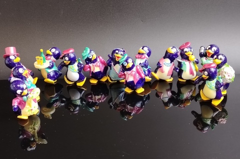 Пингвины барные, Pingo Party, Киндер-Сюрприз, Kinder, 1994 год. 14 штук