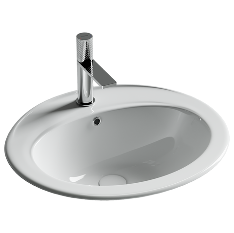 Ceramica Nova CN6079 Раковина встраиваемая сверху Sun, овальная с отверстием перелива, 565x495x200, белый