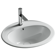 Ceramica Nova CN6079 Раковина встраиваемая сверху Sun, овальная с отверстием перелива, 565x495x200, белый фото