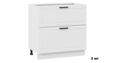 Кухня угловая Лорас 3.2 х 2.0 м белый / холст белый / холст вулкан