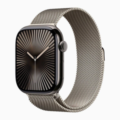Apple Watch 10 42mm Natural Titanium Case with Milanese Loop, Natural