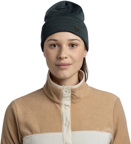 Картинка шапка-бини Buff Merino Heavyweight Solid Forest - 3