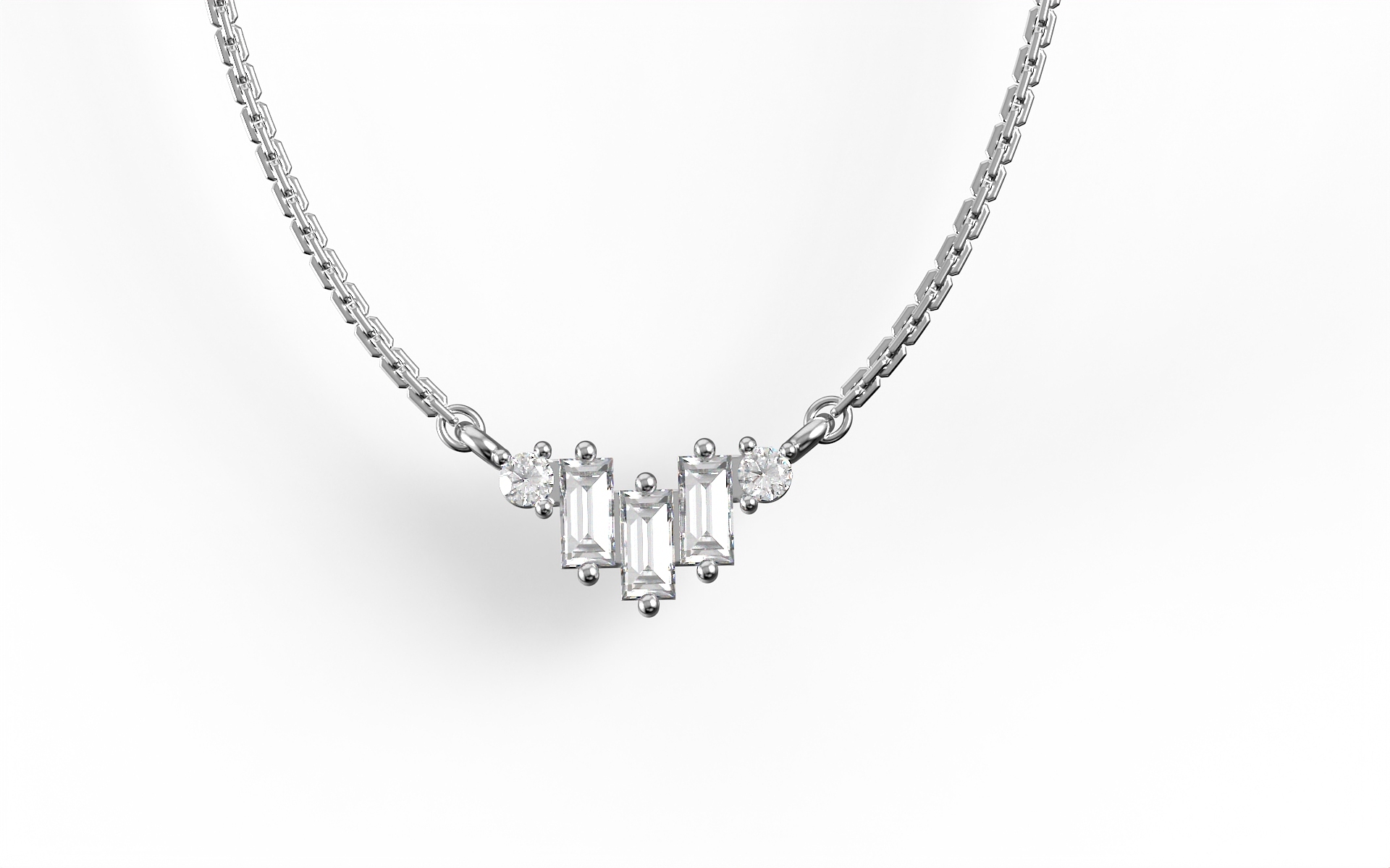 Колье Subtle Statement Necklace – Baguette