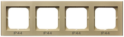 Рамка на 4 поста для выключатель IP-44. Цвет Шампань золотой. Ospel. Sonata. RH-4R/39