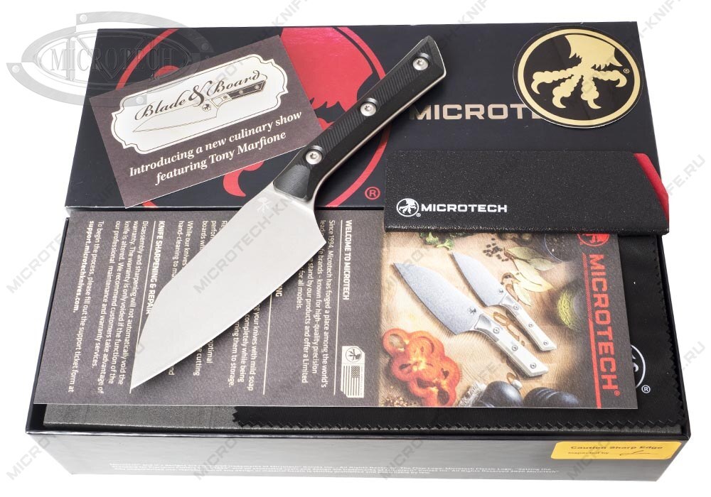 Нож Microtech Kitchen Santoku Small Black G-10 3300-10BK