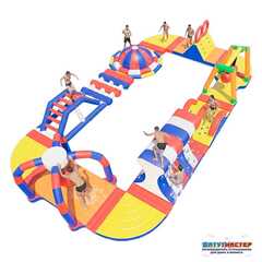 Коммерческий надувной аквапарк для бизнеса «Остров смеха» 14,5х8х2,5 м