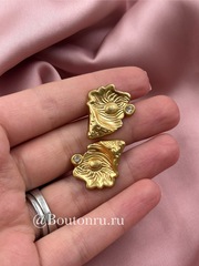 Пуговицы со стразом Скиап. в виде раковины, теплое золото