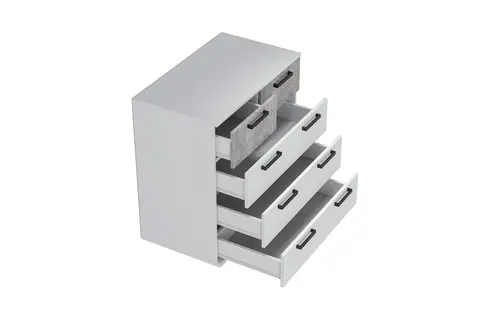 Комод Стандарт-5 new белый / цемент светлый