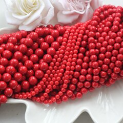 Майорка красная 10 мм, 1 нить, МА212