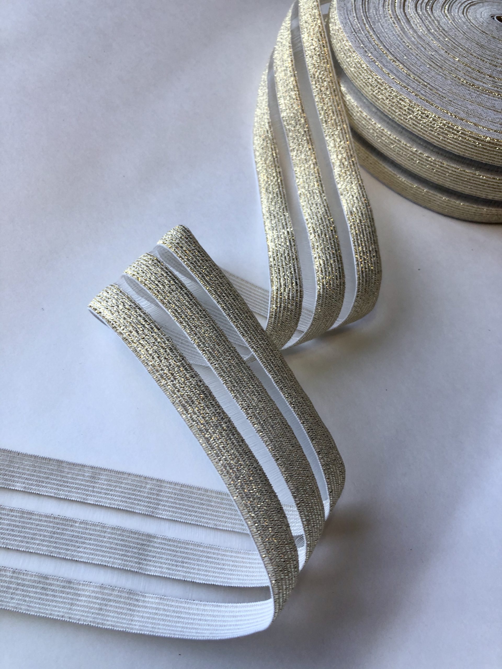 Резинка каркасная с прозрачными вставками 50 мм золото