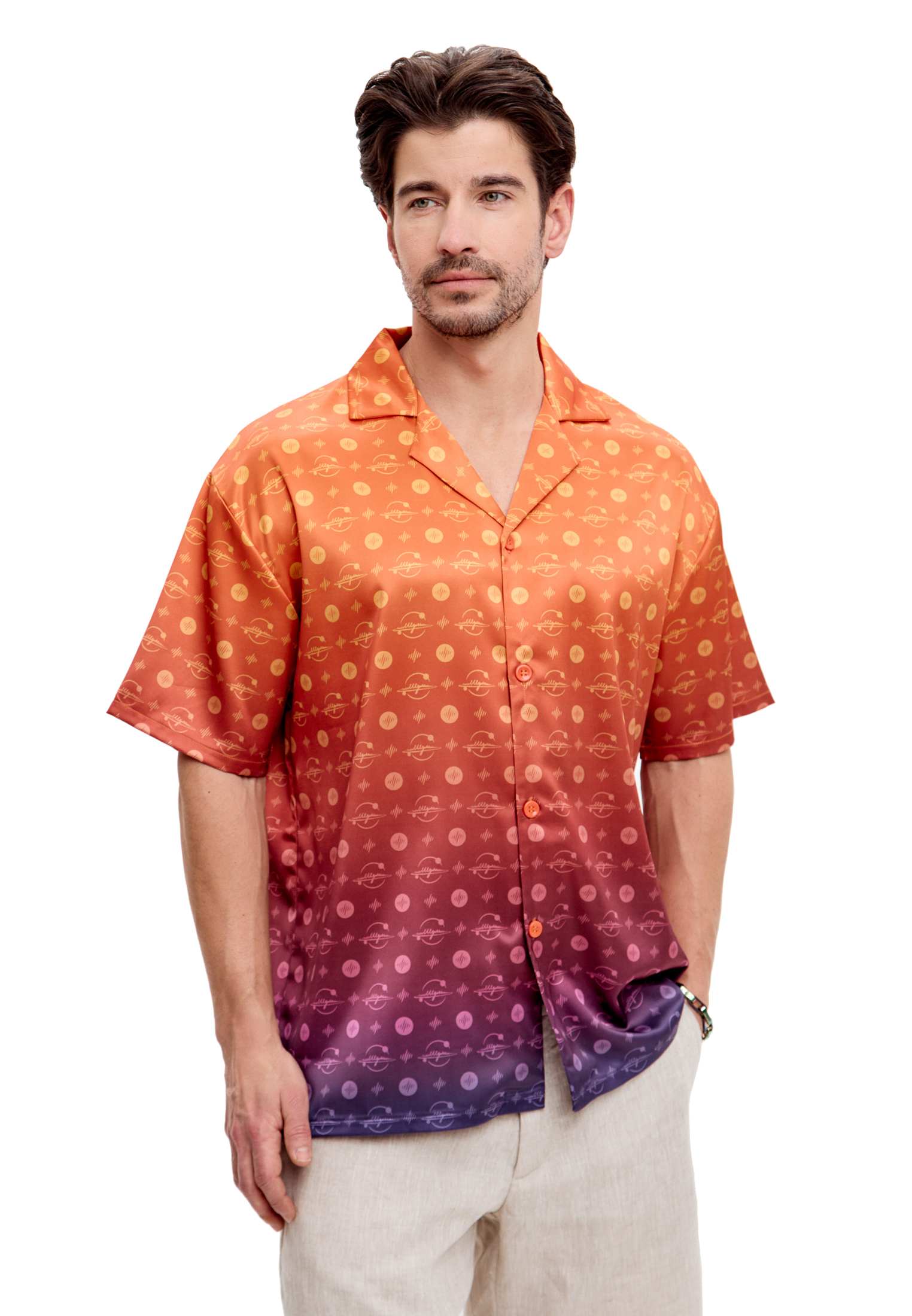 Рубашка МОНО ШУМ Оранжево-фиолетовая