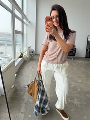 Джоггеры молочные