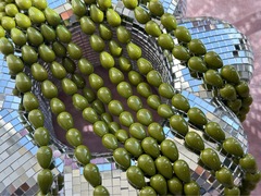 Нить бусин для украшений Капля 10х15мм, "Майорка-Авокадо" (имитация)