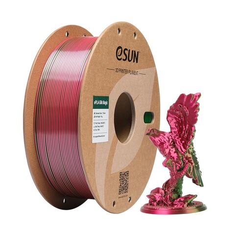 Пластик для 3D-печати eSUN PLA-Silk Magic, 1,75 мм, 1 кг, красный/зелёный, PLA-SKMG175B-RG1P1